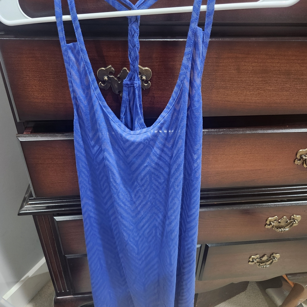 Blue Sheer Sleeveless Dress